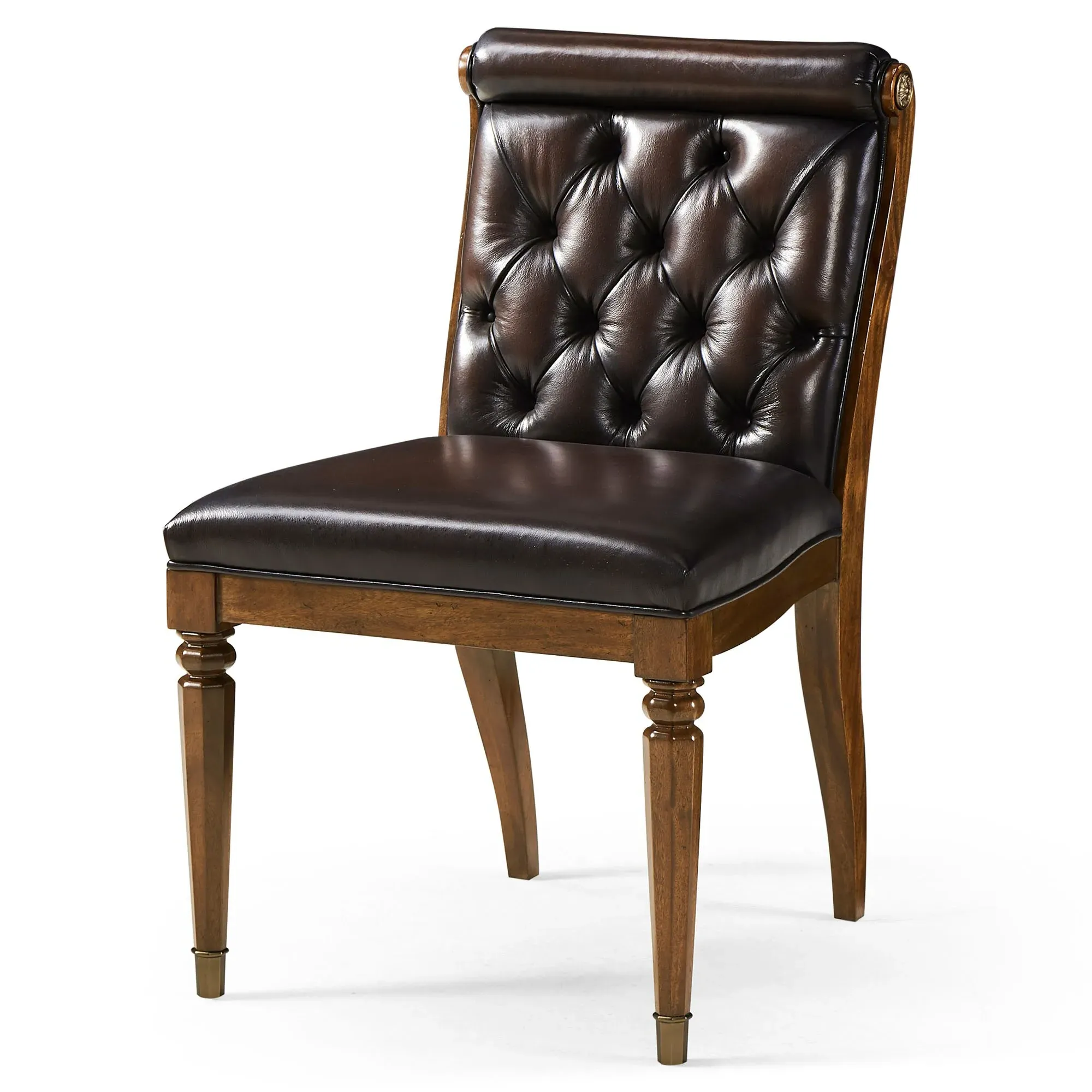 Dean Tufted Dining Chair - Brown, Mahogany