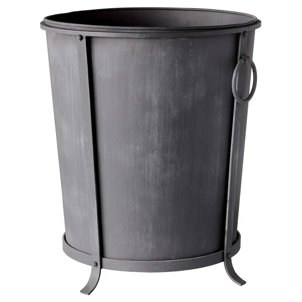 Declan Round Pot Planter Large - Black, Iron