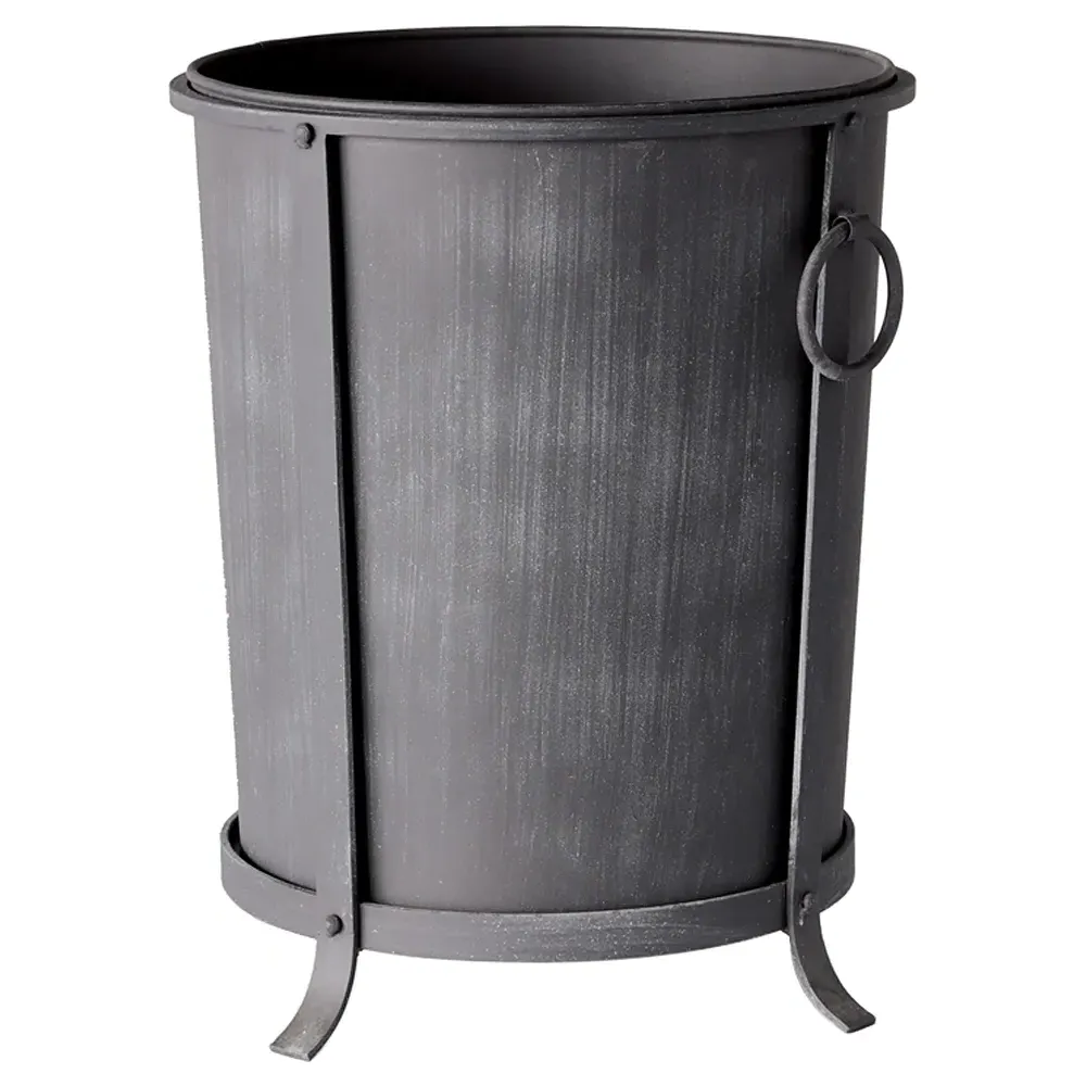 Declan Round Pot Planter Medium - Black, Iron