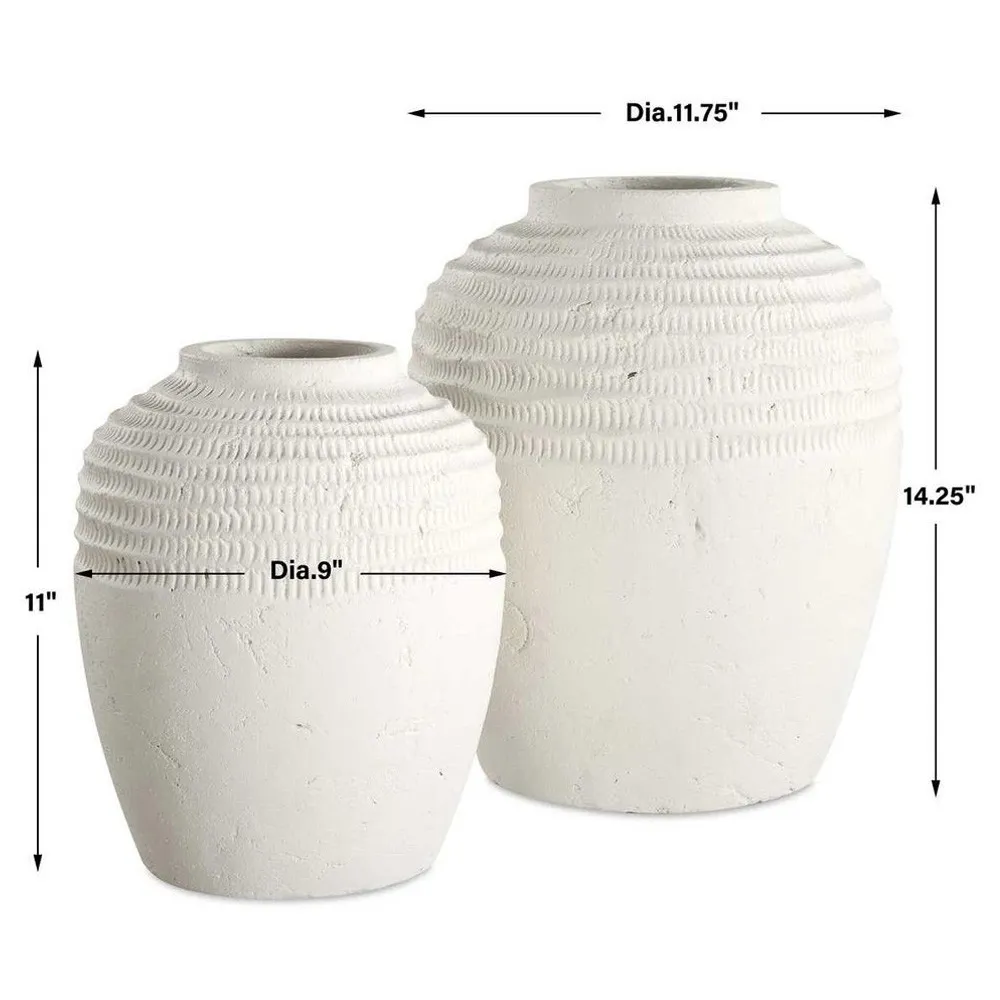 Delaney Decorative Vase Set - White, Ceramic