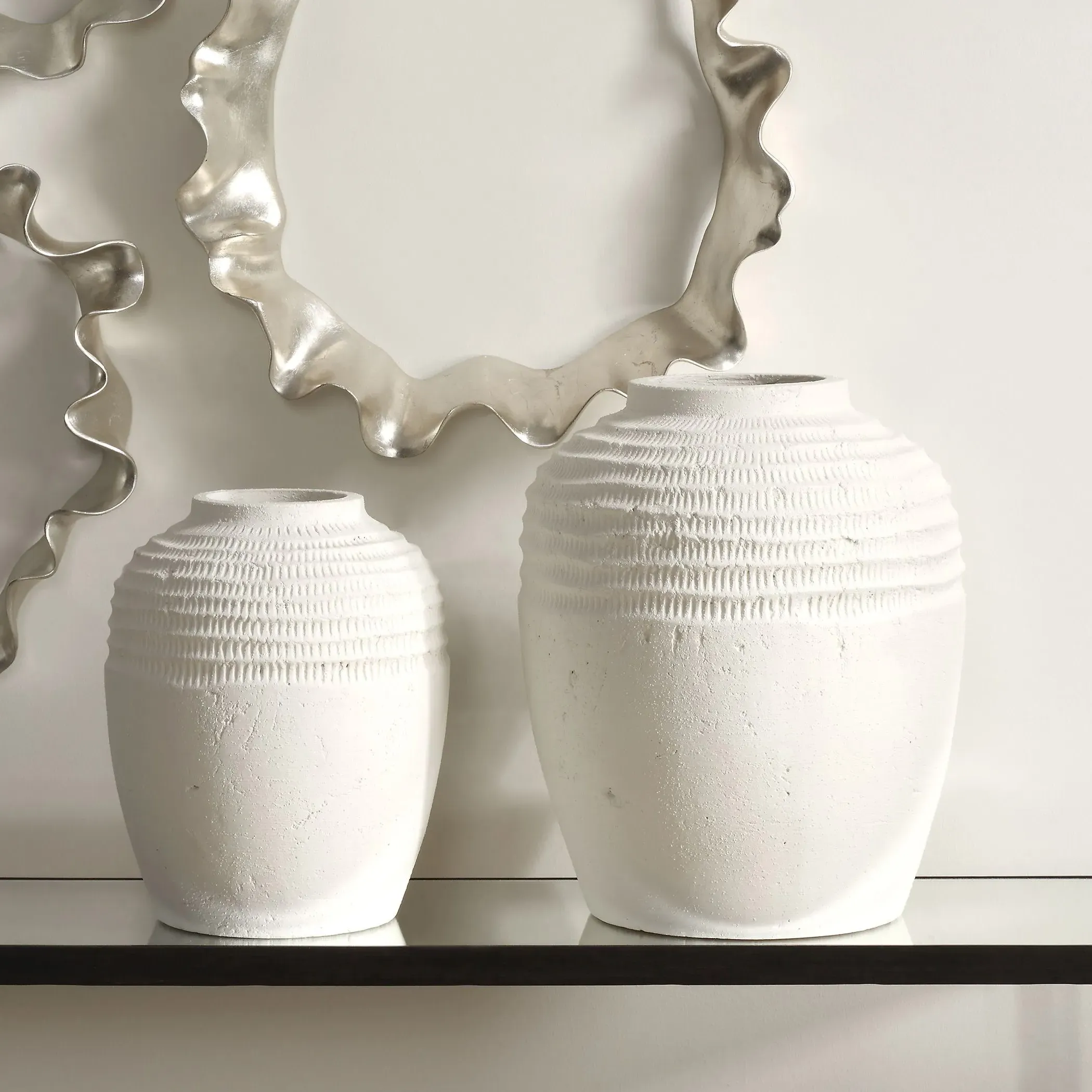 Delaney Decorative Vase Set - White, Ceramic
