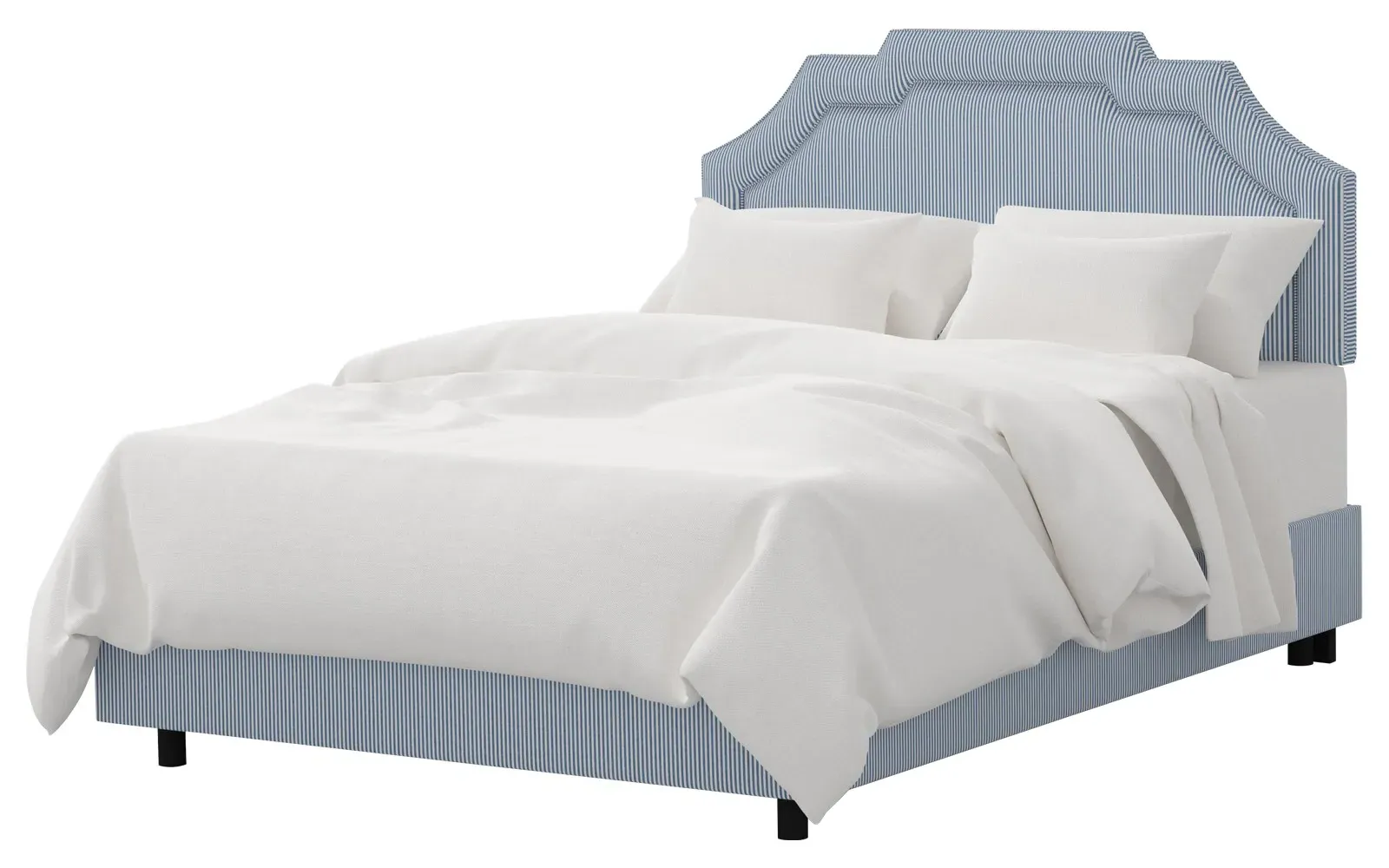Delfina Cal King Size Bed - Cambridge Blue, Cotton