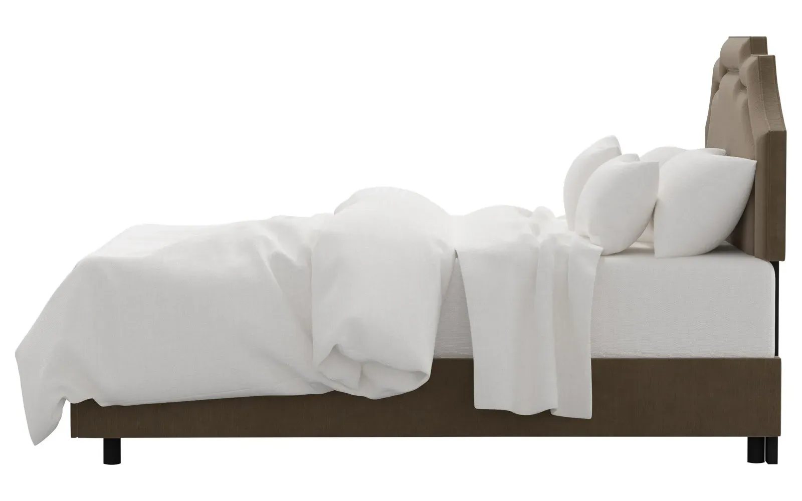 Delfina Cal King Size Bed Frame - Portobello, Velvet