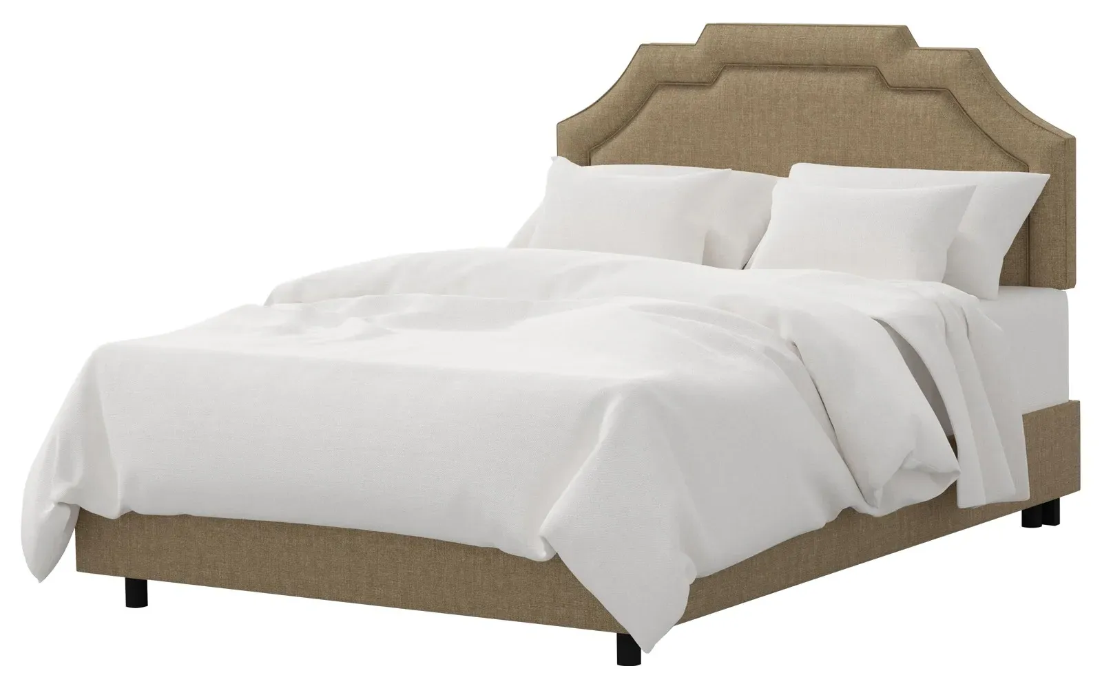 Delfina Cal King Size Bed - Honeycomb, Linen