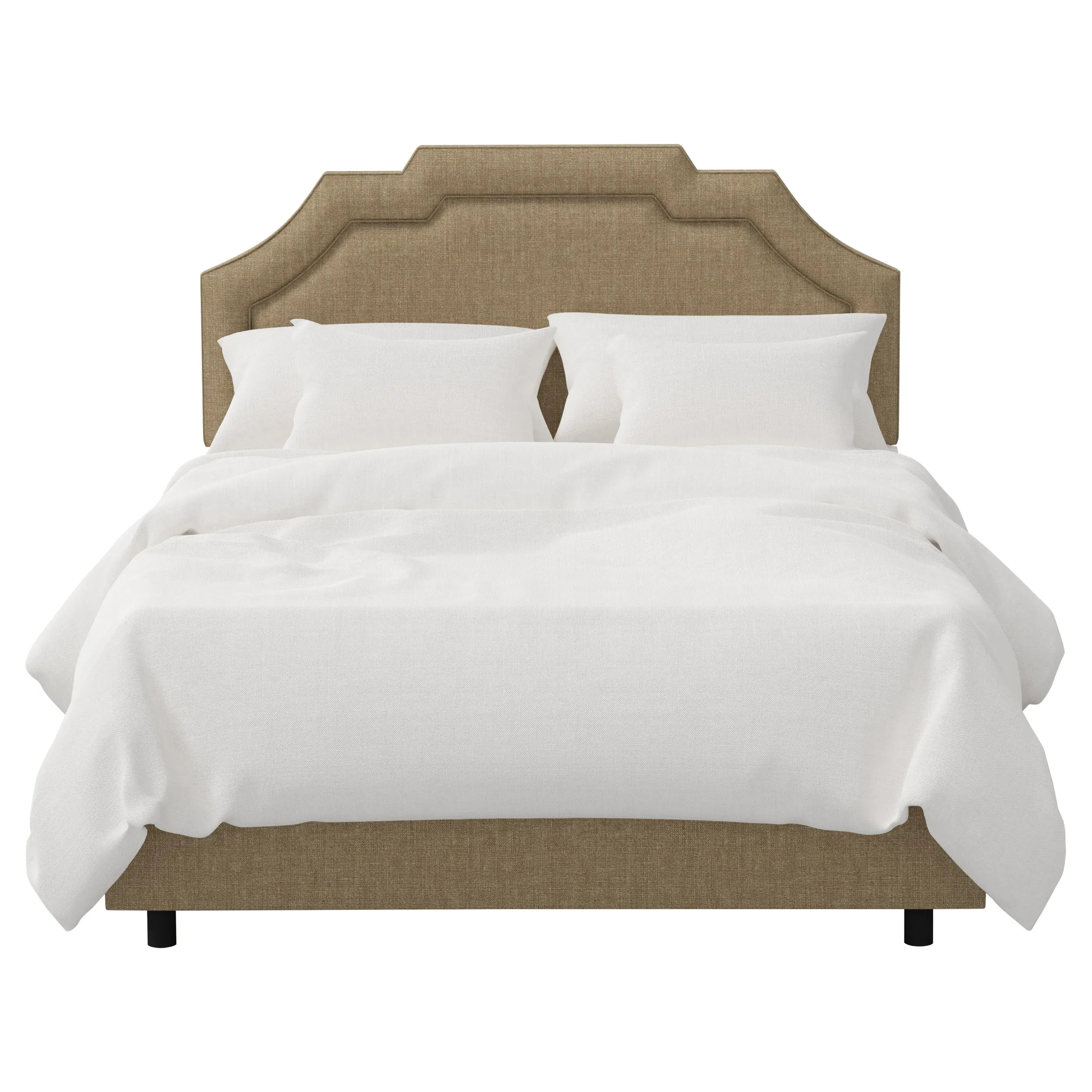 Delfina Cal King Size Bed - Honeycomb, Linen