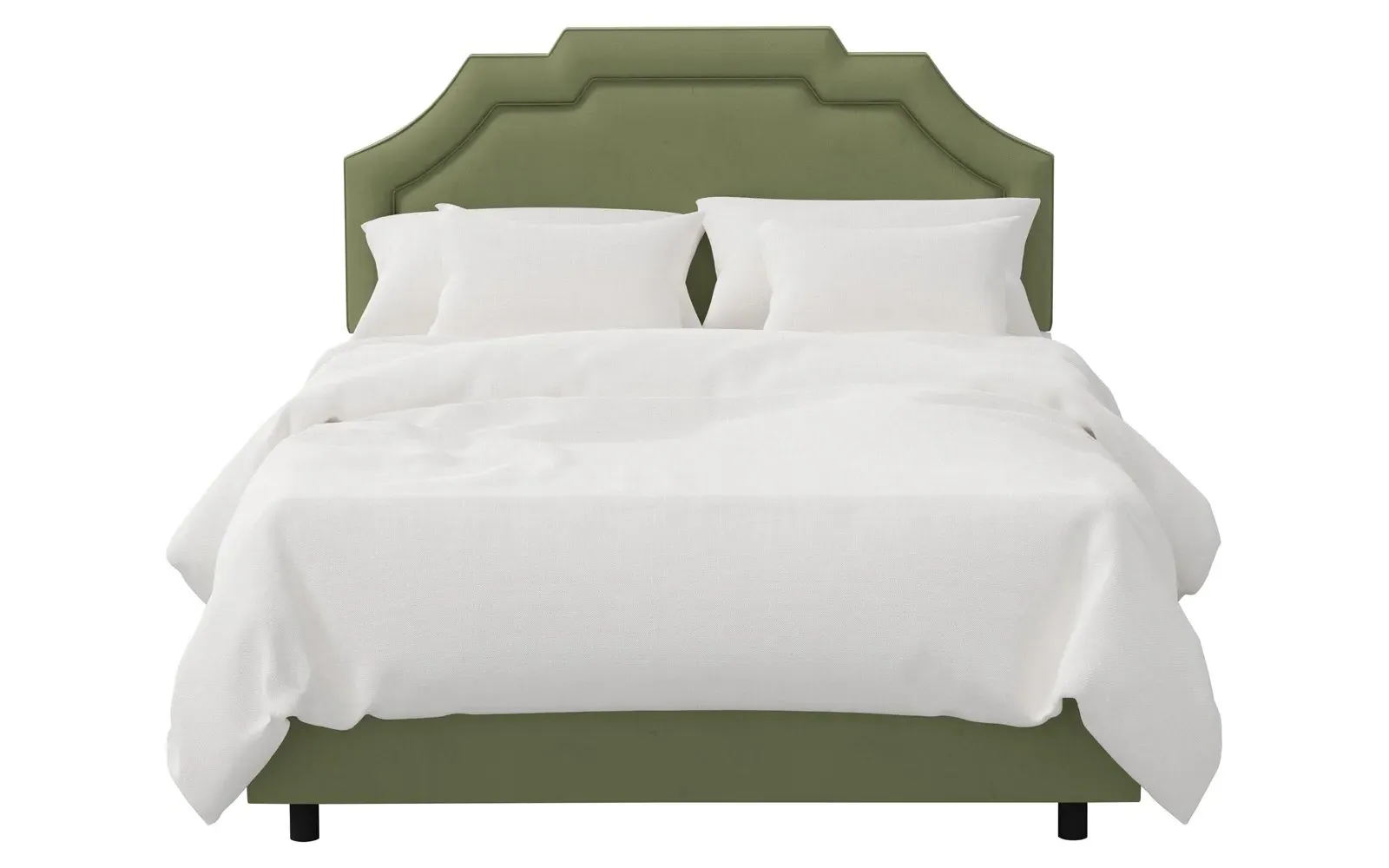 Delfina Cal King Size Bed - Thyme, Performance Velvet