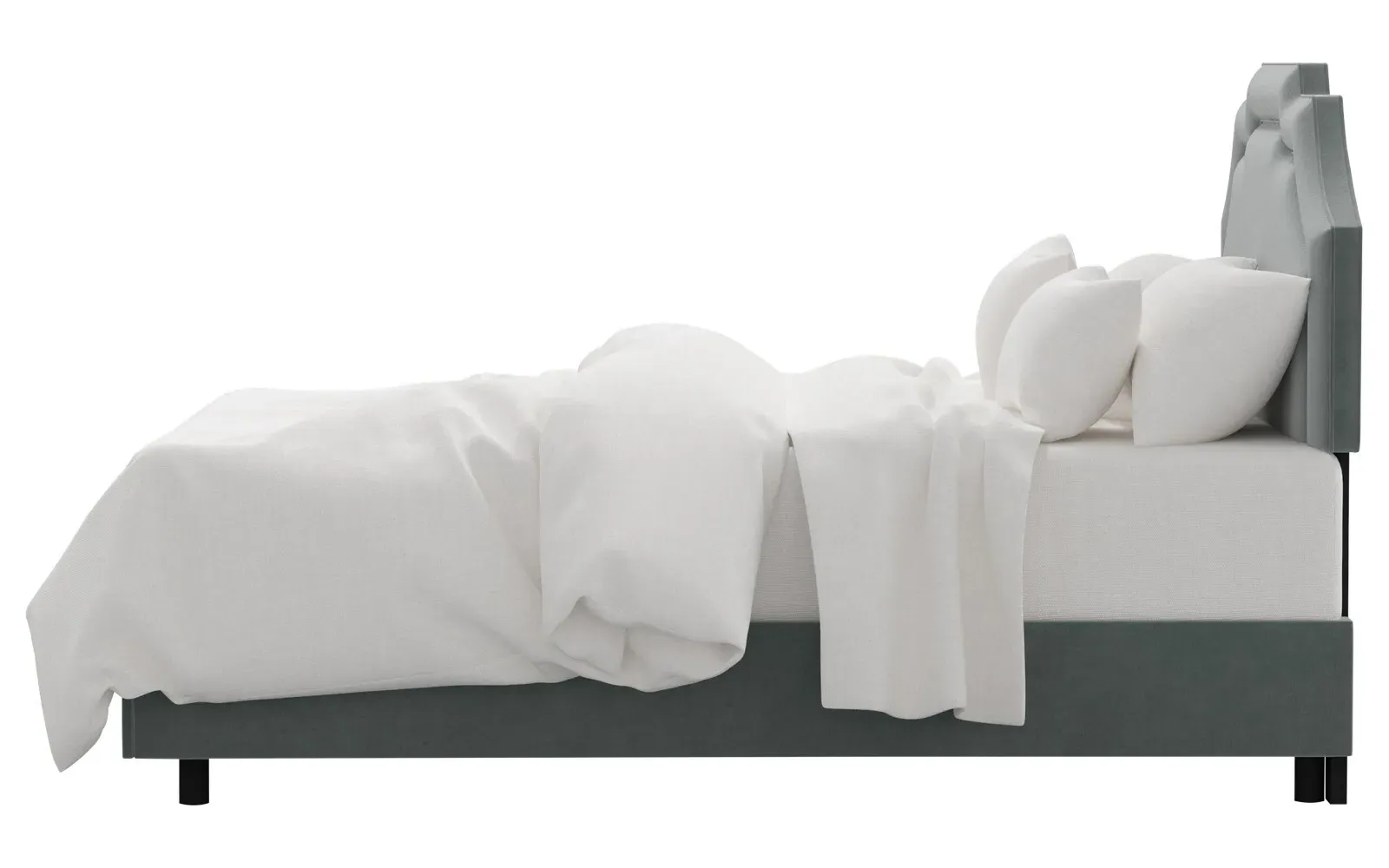 Delfina King Size Bed Frame - Agave, Velvet