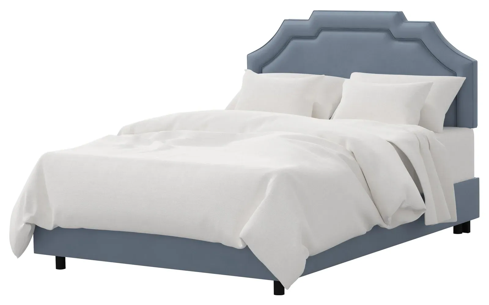 Delfina King Size Bed Frame - Tidal Wave, Velvet