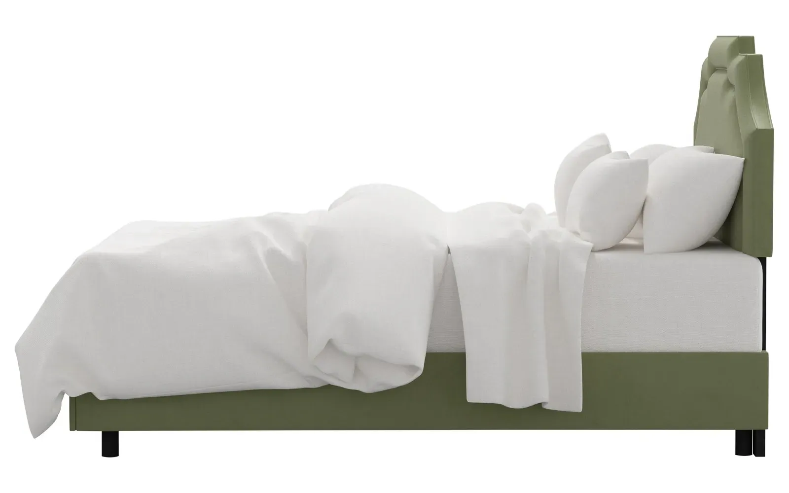 Delfina King Size Bed - Thyme, Performance Velvet