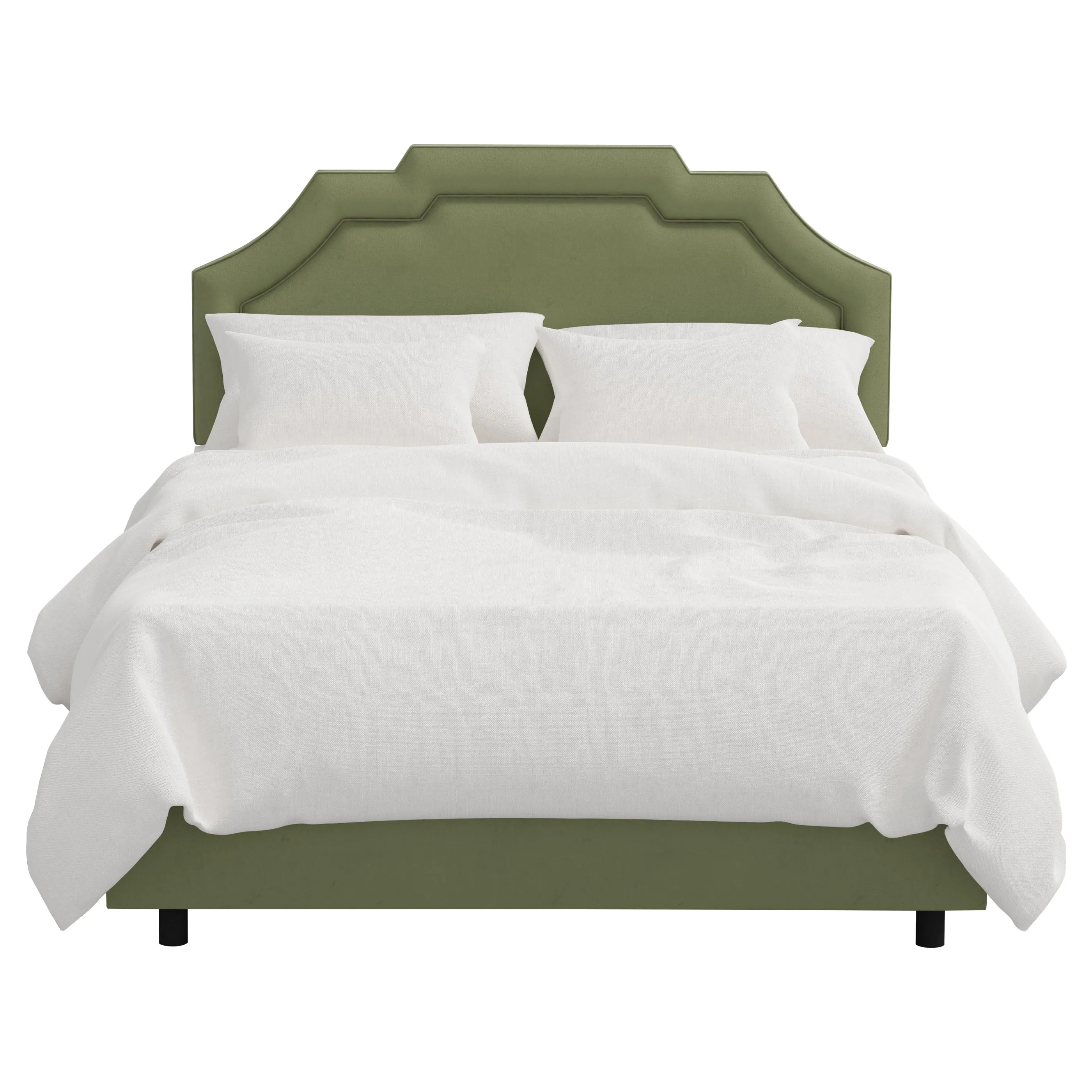 Delfina King Size Bed - Thyme, Performance Velvet