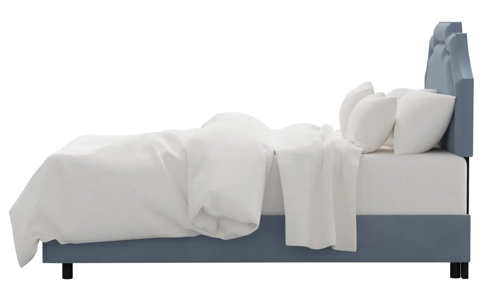 Delfina Queen Size Bed Frame - Tidal Wave, Velvet