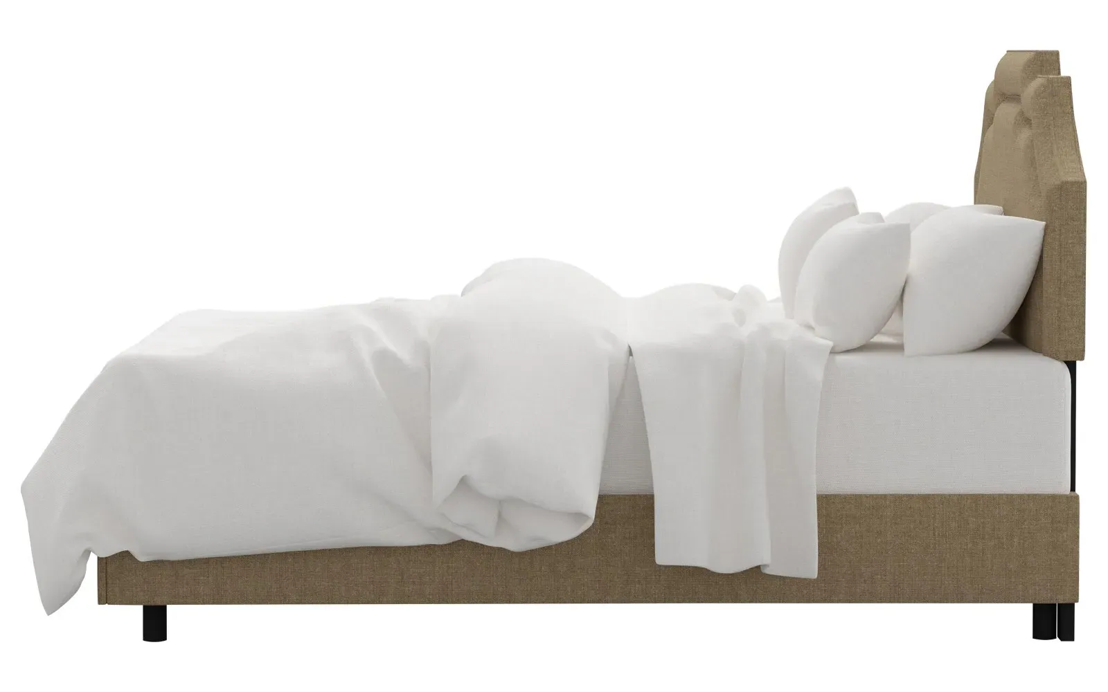 Delfina Twin Size Bed - Honeycomb, Linen