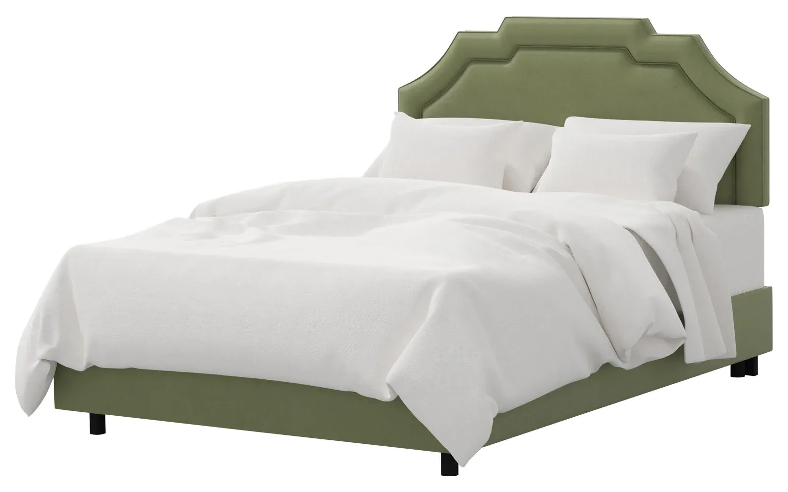 Delfina Twin Size Bed - Thyme, Performance Velvet