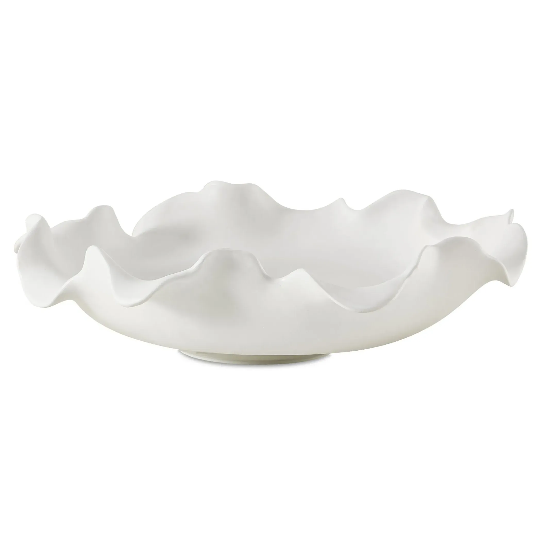 Della Ruffled Decorative Bowl - White, Earthenware