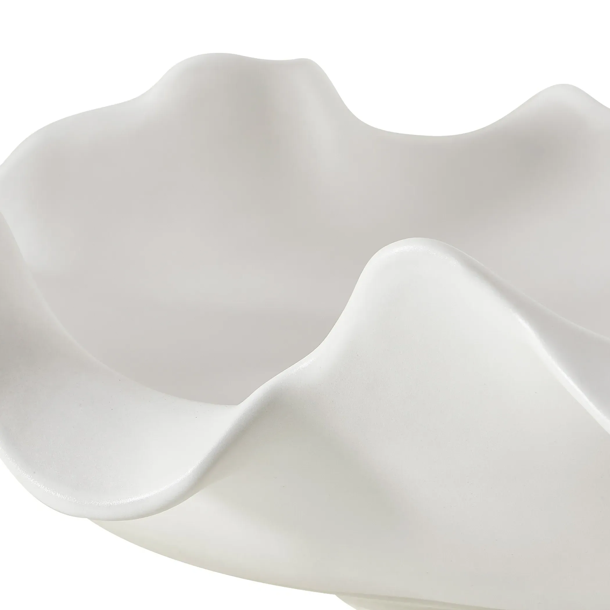 Della Ruffled Decorative Bowl - White, Earthenware