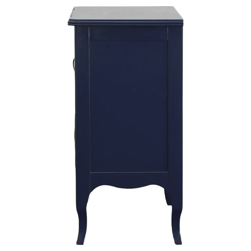 Delmar Nightstand with Writing Shelf - Blue, Mahogany