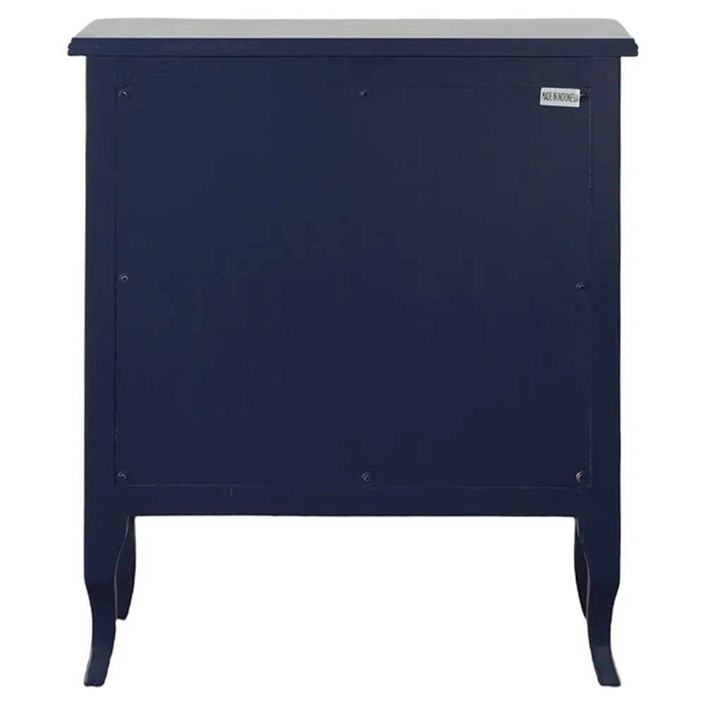 Delmar Nightstand with Writing Shelf - Blue, Mahogany