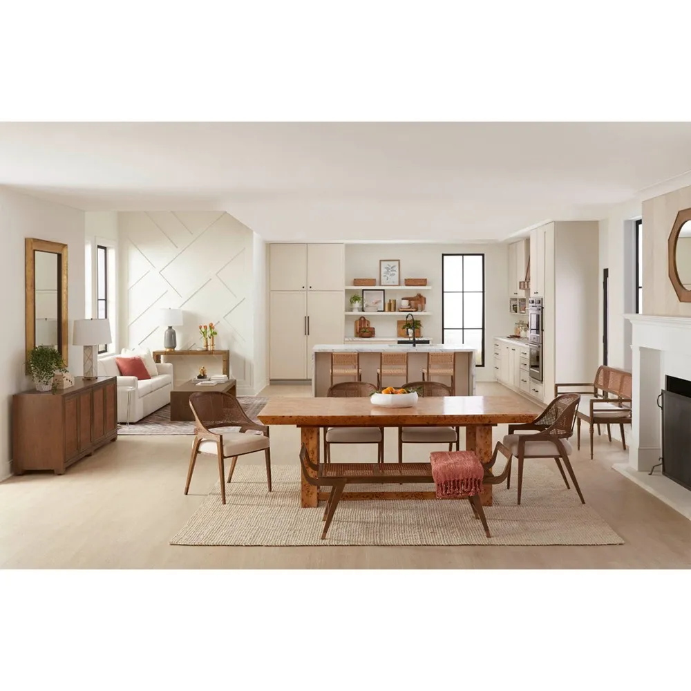 Delon Woven Cane Entryway Bench - Driftwood, Oak