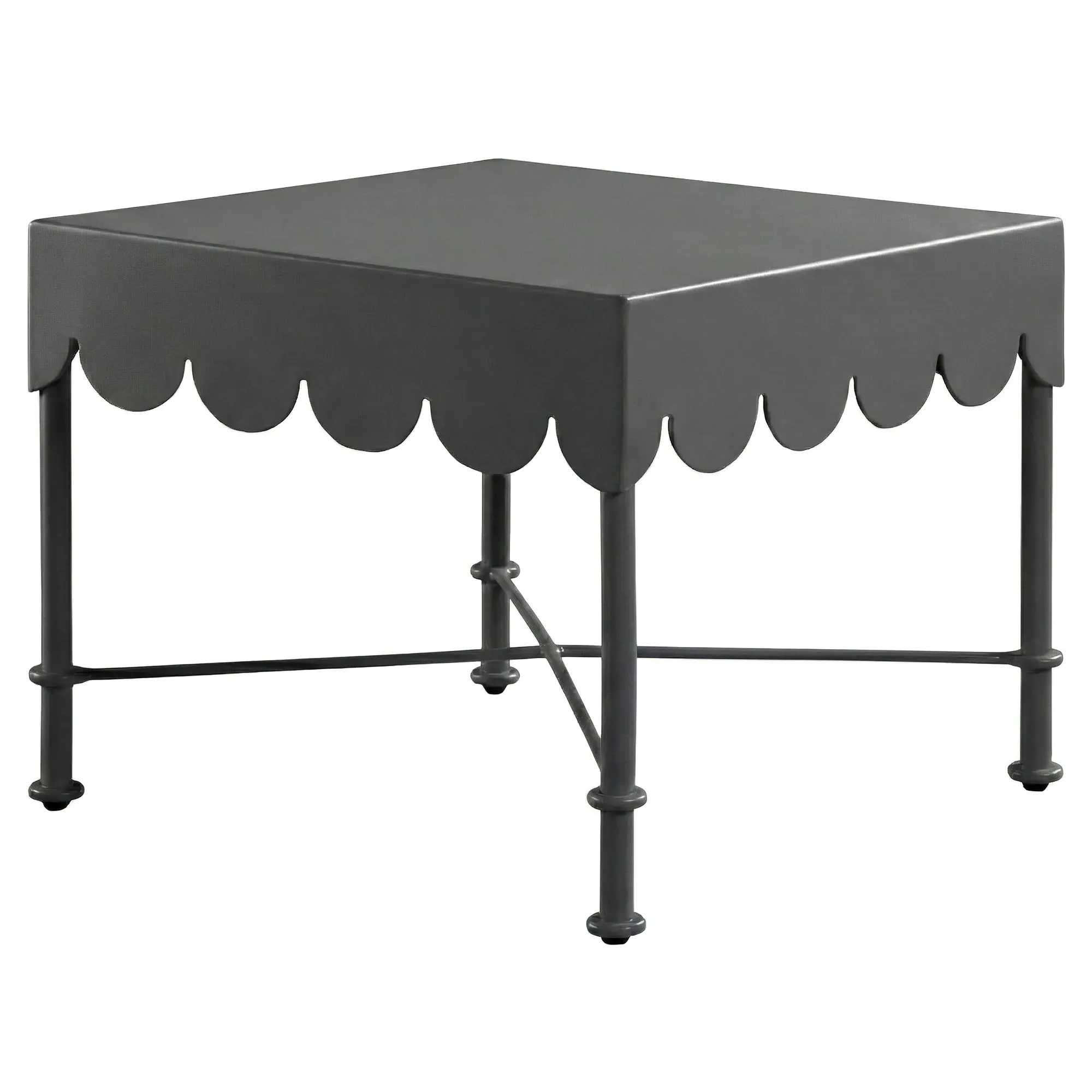 Delphine French Square Outdoor End Table - Black, Aluminum image