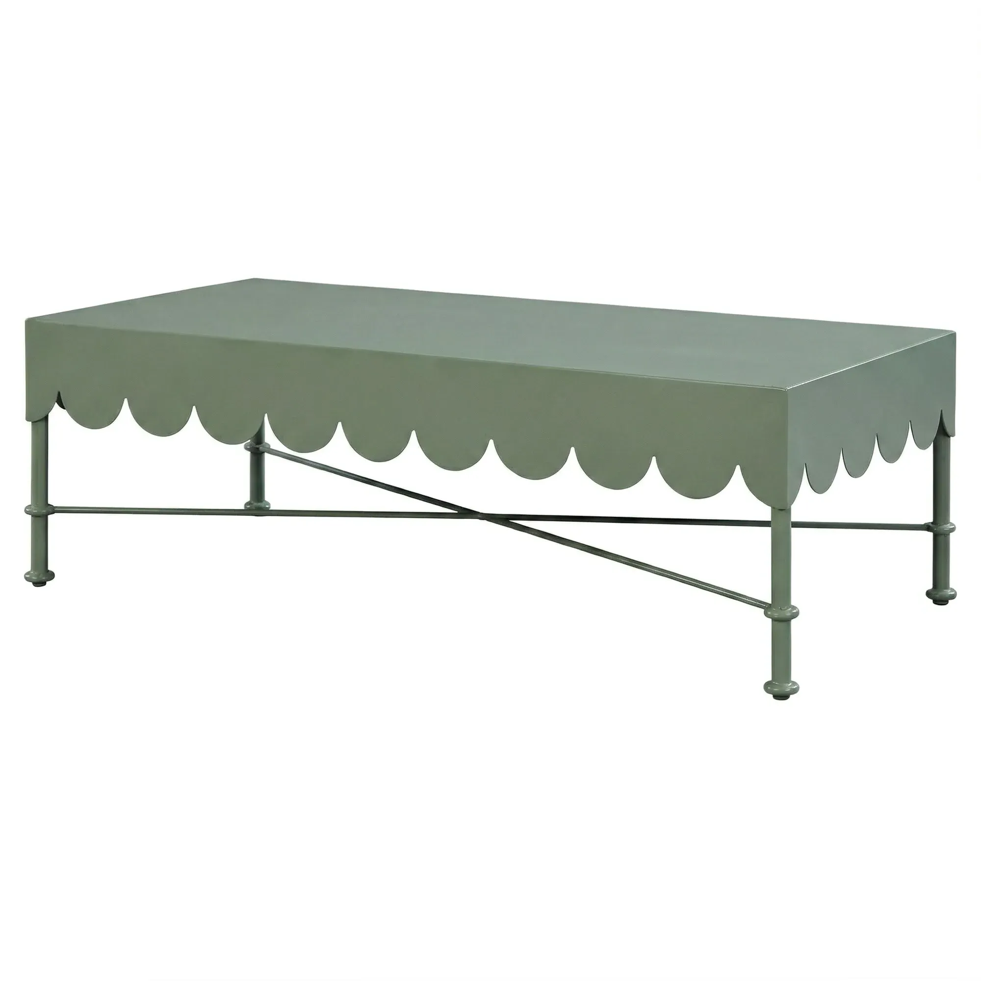 Delphine Rectangular Outdoor Coffee Table - Green, Aluminum image