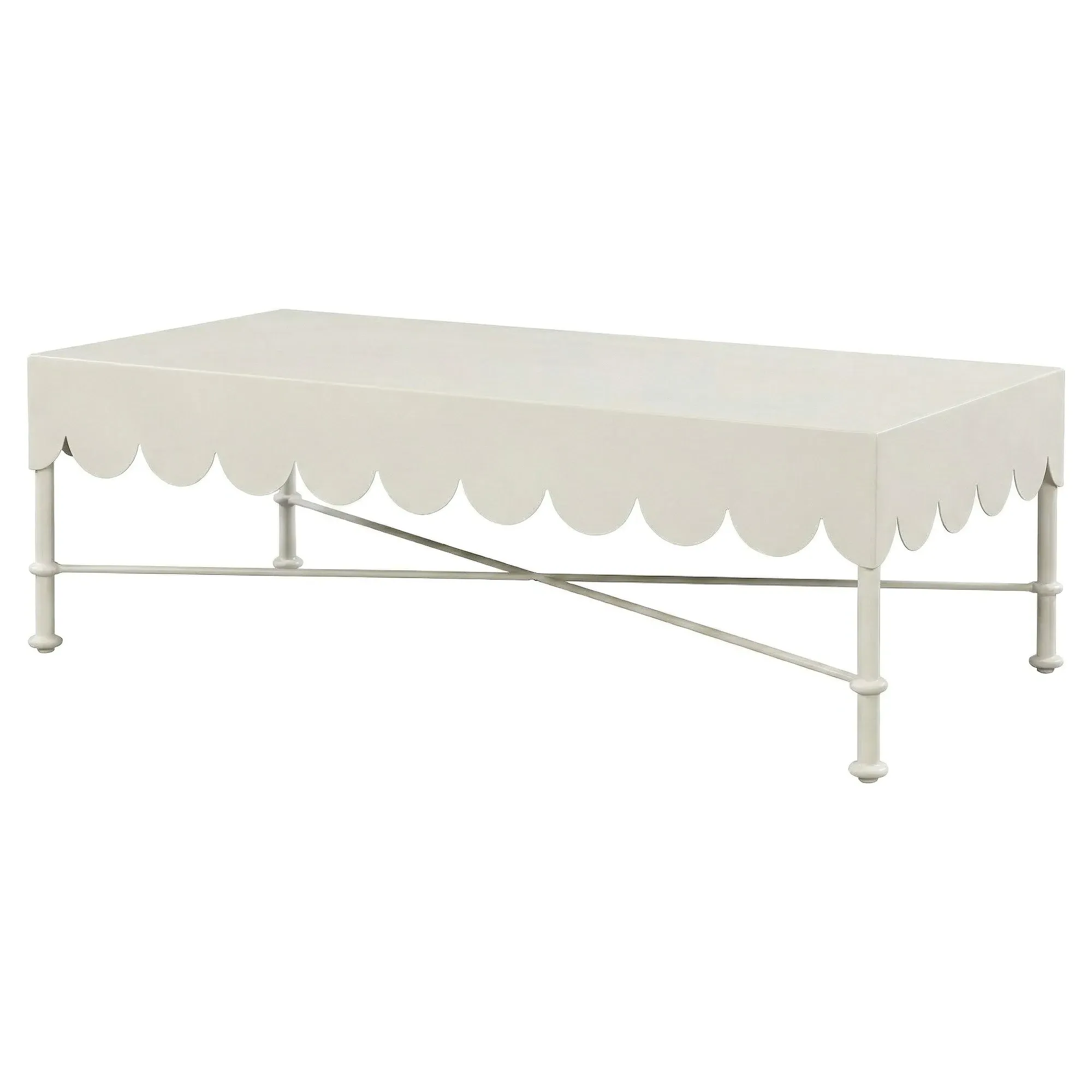 Delphine Rectangular Outdoor Coffee Table - White, Aluminum image