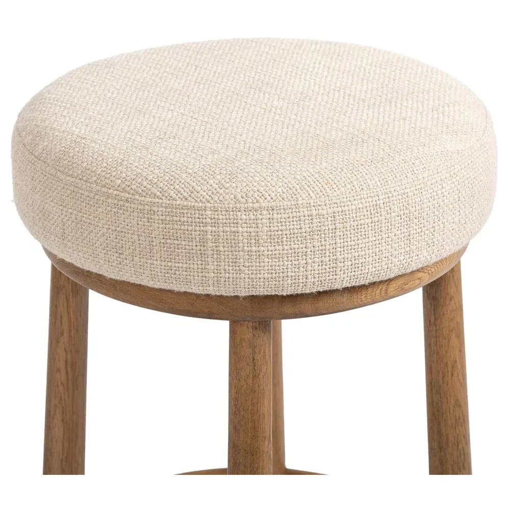 Delphine Swivel Counter Stool - Beige, Oak