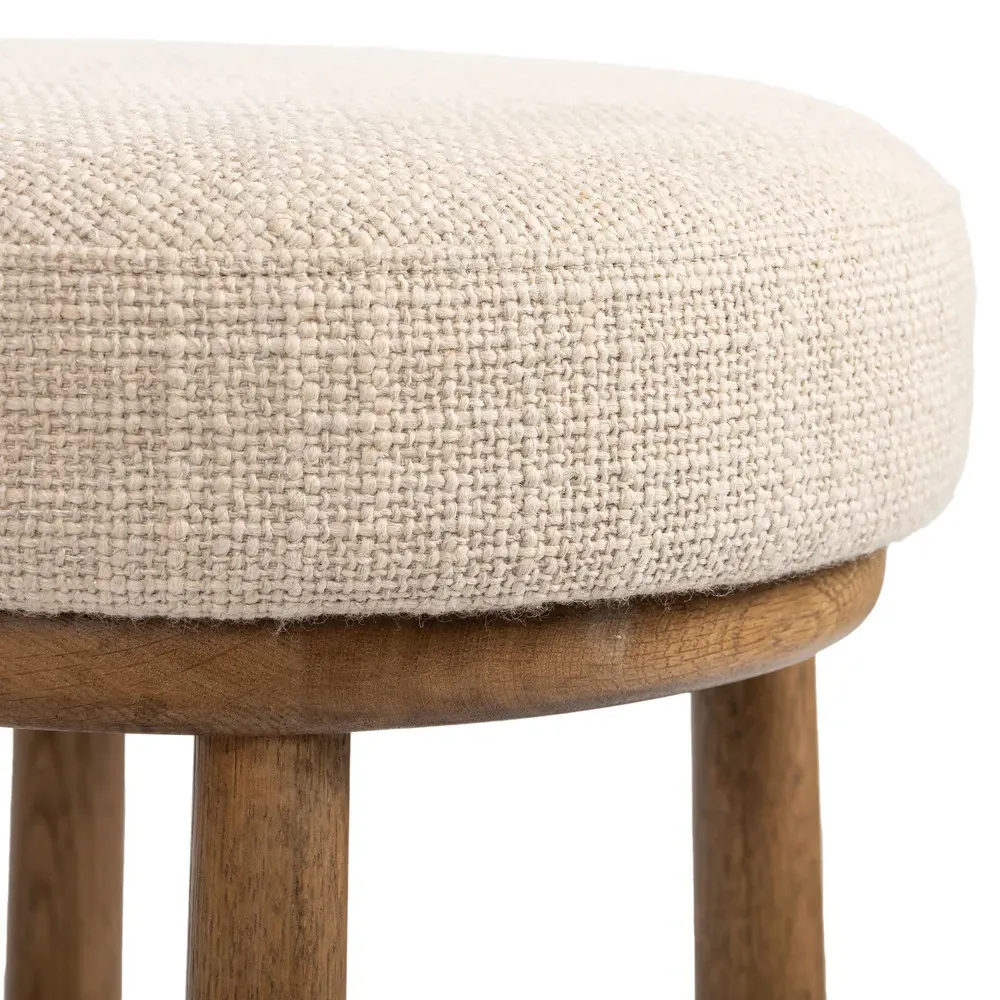 Delphine Swivel Counter Stool - Beige, Oak