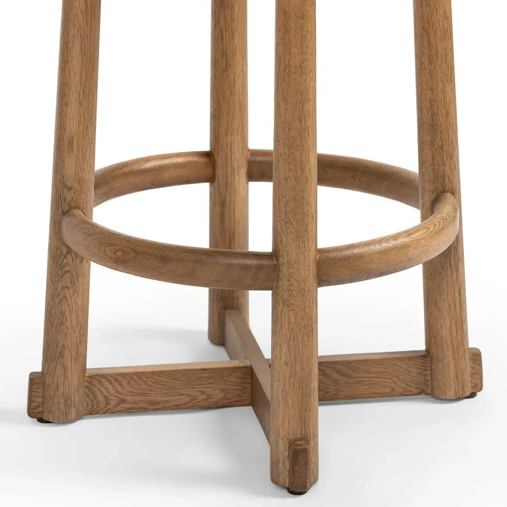 Delphine Swivel Counter Stool - Beige, Oak