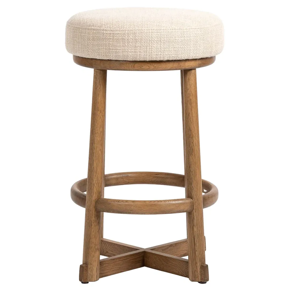 Delphine Swivel Counter Stool - Beige, Oak