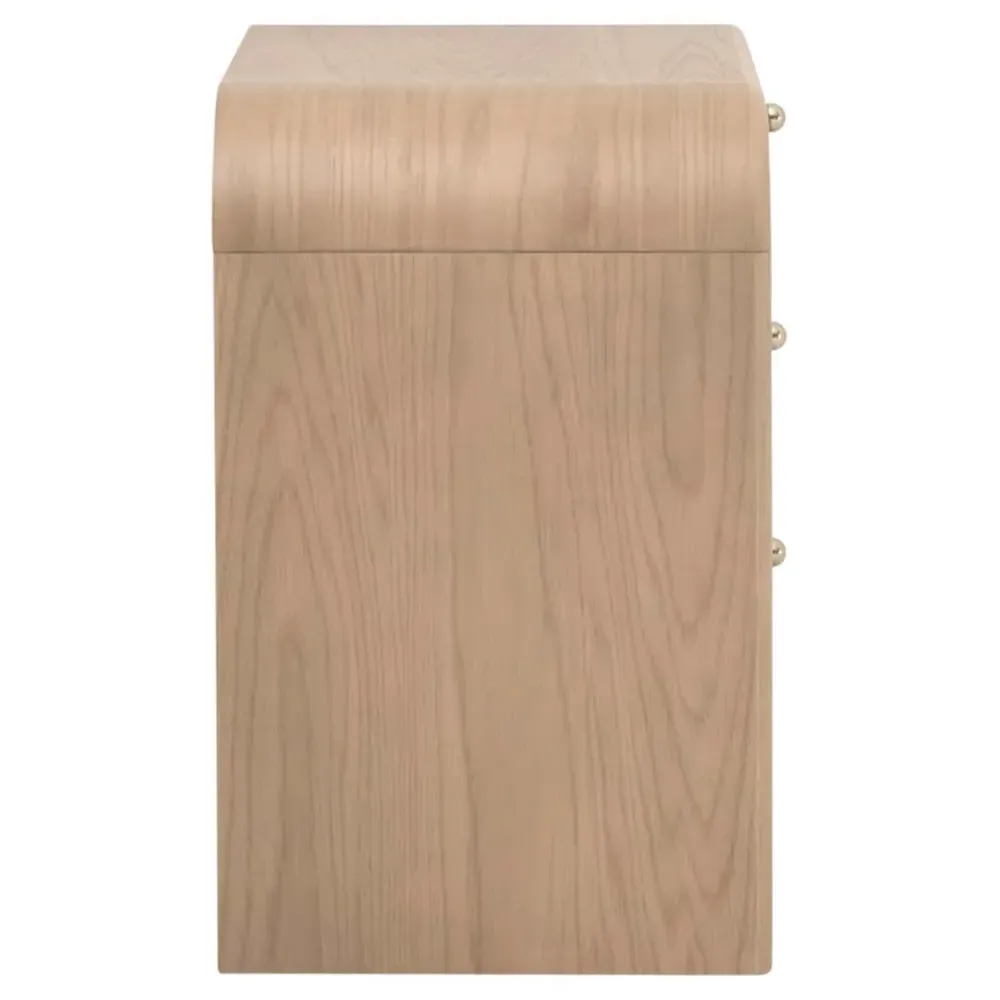 Delphira Woven Cane Nightstand - Brown, Oak