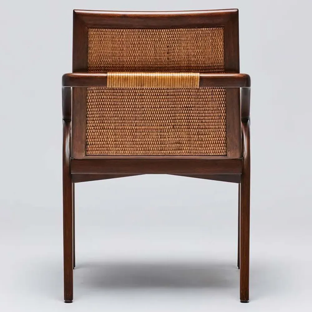 Delray Dining Side Chair - Off White, Mahogany