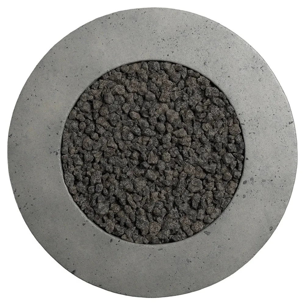 Delroi Round Fire Pit Table - Dark Grey, Concrete