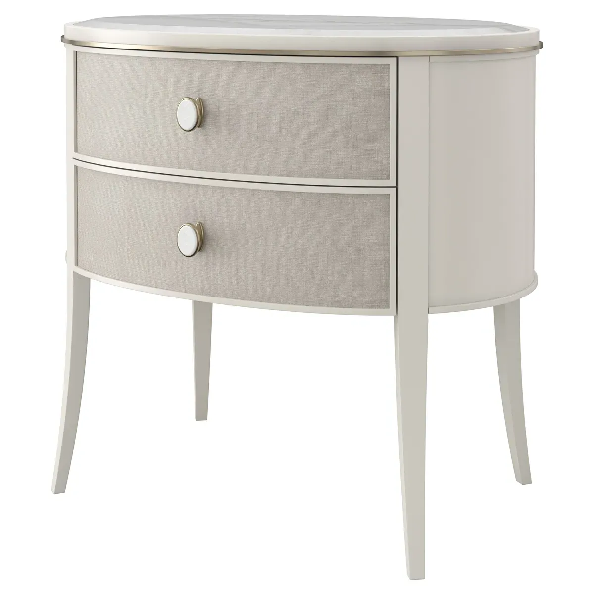 Delyra Marble Nightstand - Beige, Acacia Wood image