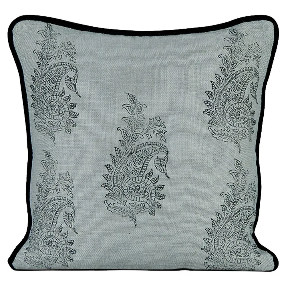 Delyse Square Throw Pillow - Blue, Burlap image