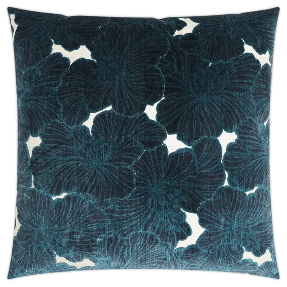 Demetria 24x24 Throw Pillow - Blue, Viscose