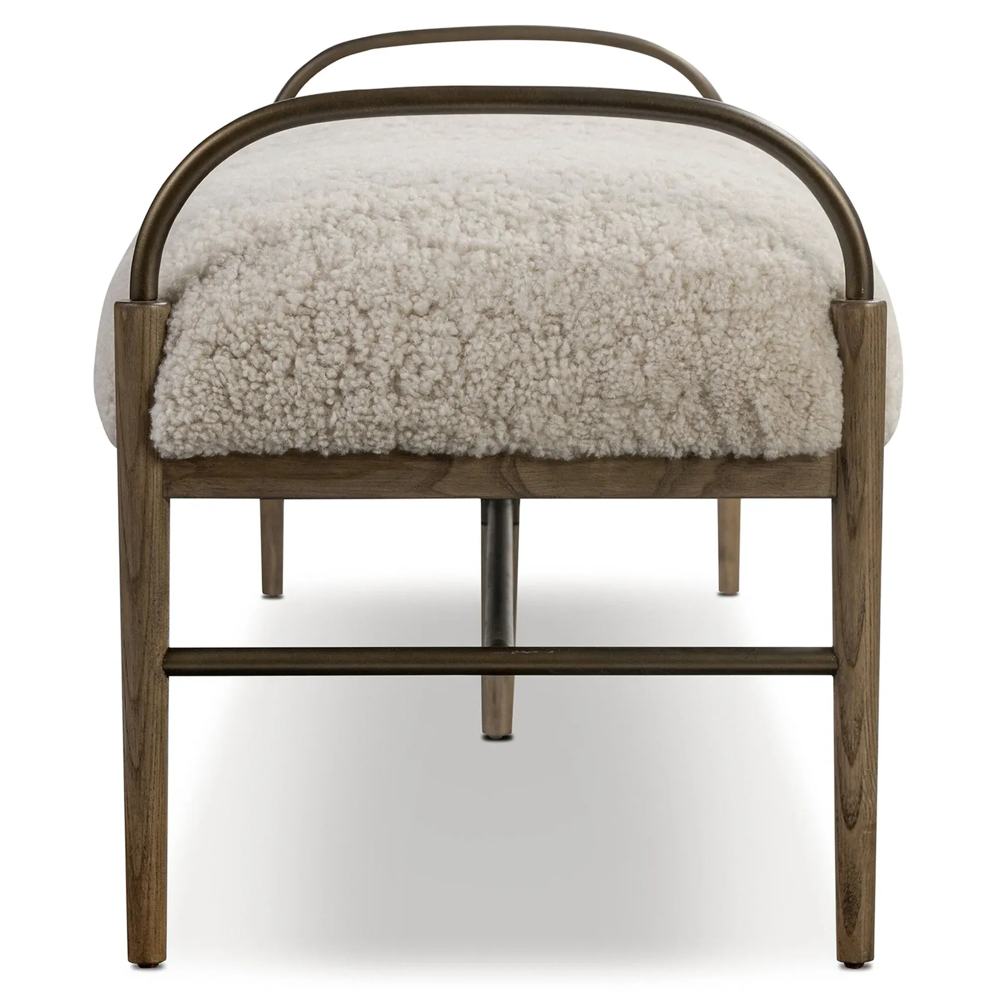 Demi Accent Bench - Beige, Shearling