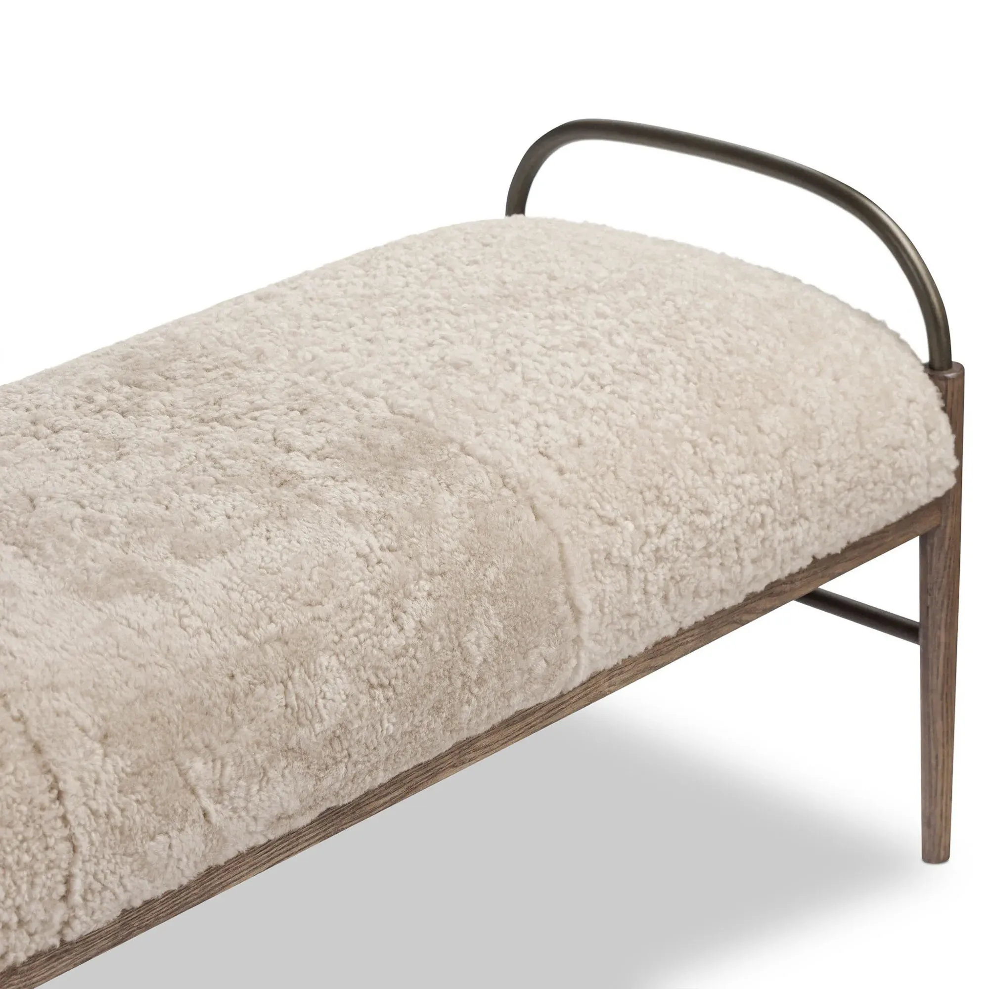 Demi Accent Bench - Beige, Shearling