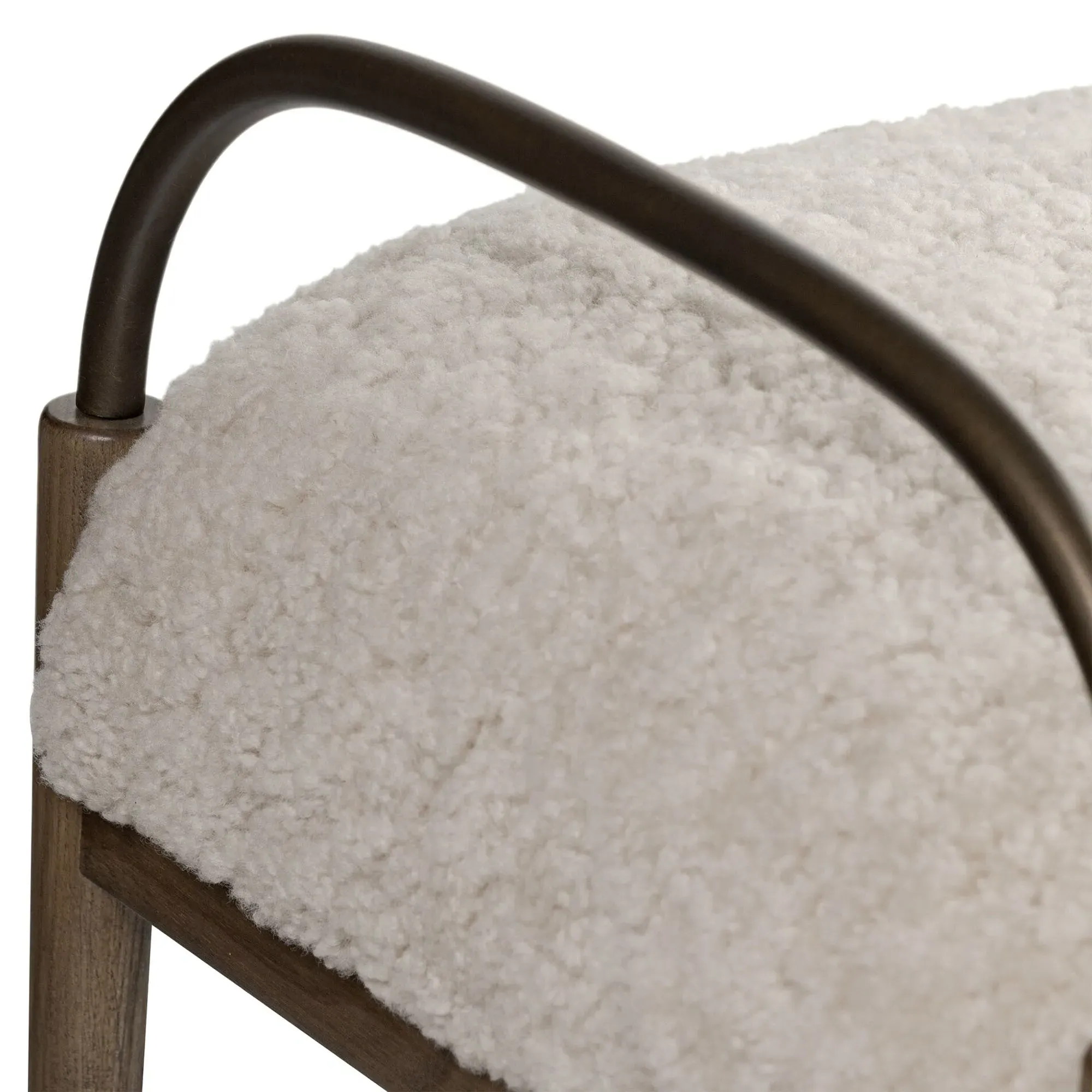Demi Accent Bench - Beige, Shearling