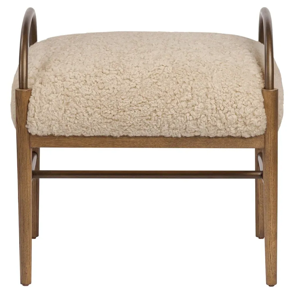 Demi Accent Stool - Beige, Shearling image