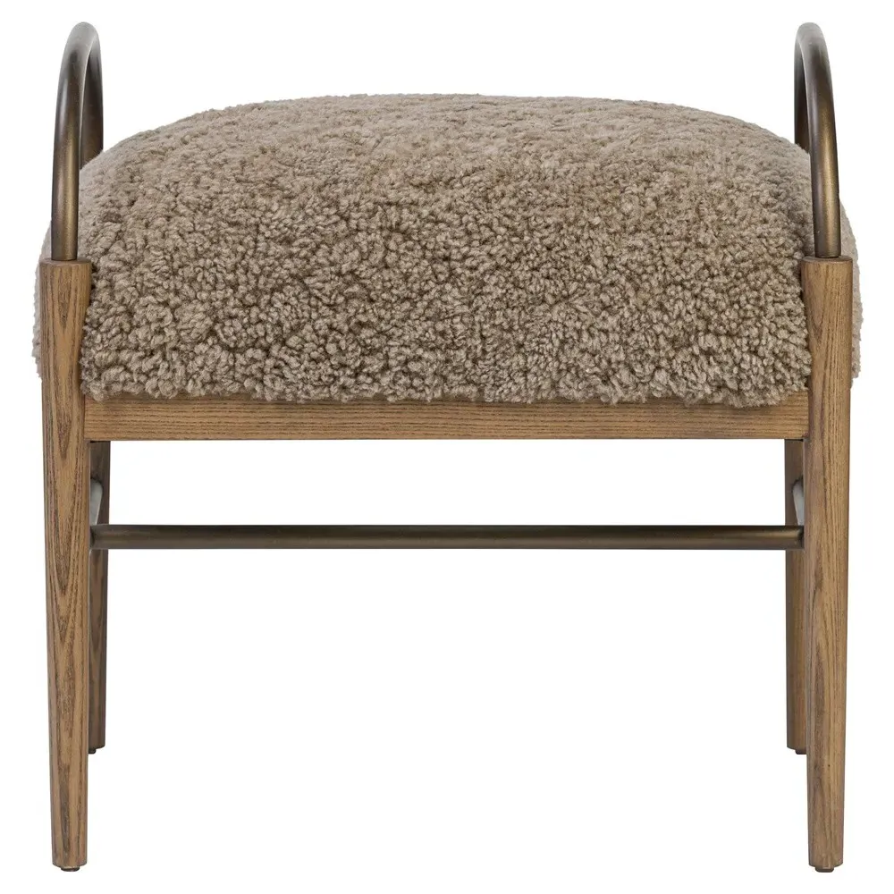 Demi Accent Stool - Taupe, Shearling image