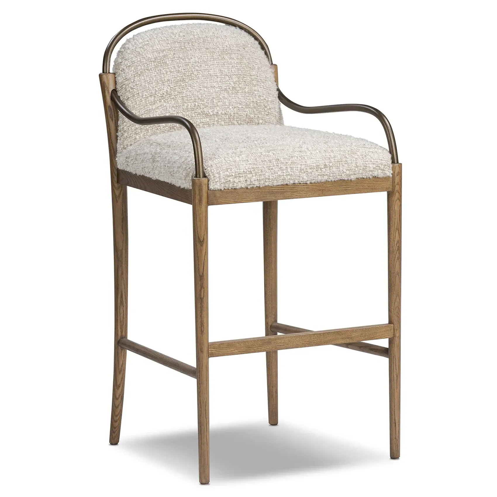 Demi Ivan Stone Boucle Bar Stool - Grey, Ash