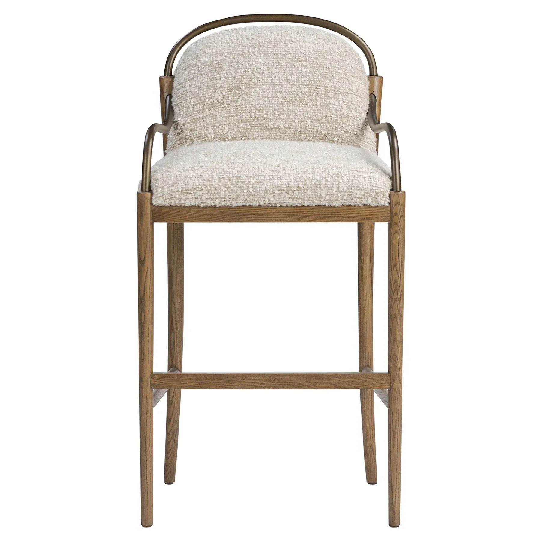 Demi Ivan Stone Boucle Bar Stool - Grey, Ash