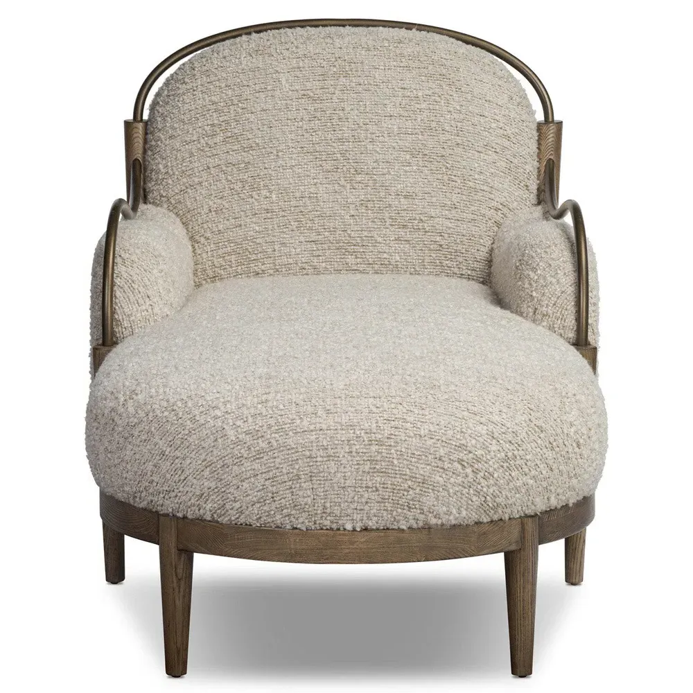 Demi Ivan Stone Boucle Chaise - Beige, Ash