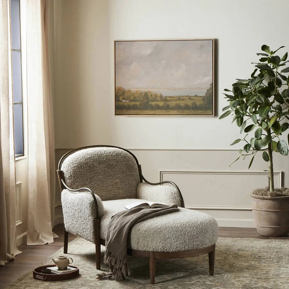 Demi Ivan Stone Boucle Chaise - Beige, Ash