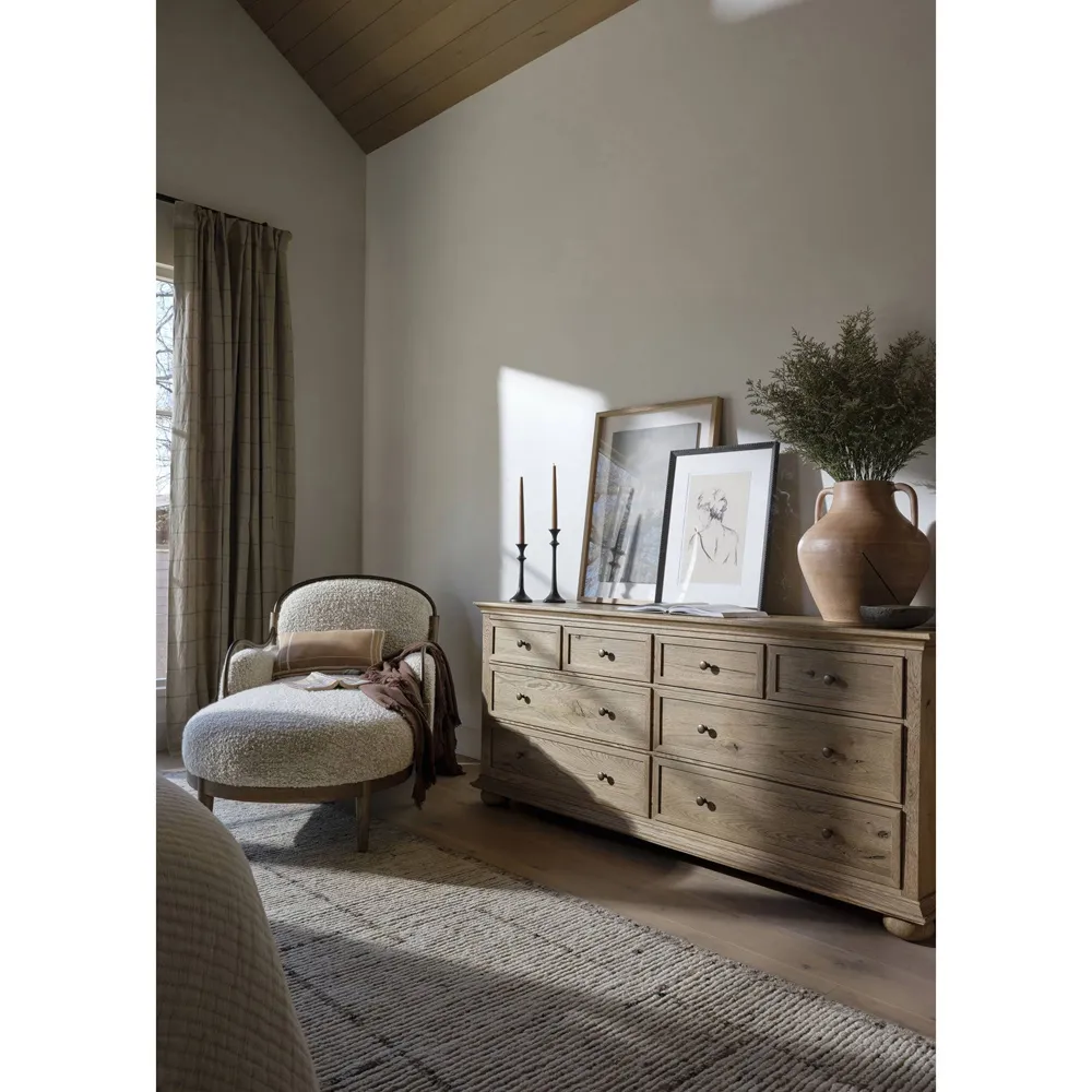 Demi Ivan Stone Boucle Chaise - Beige, Ash