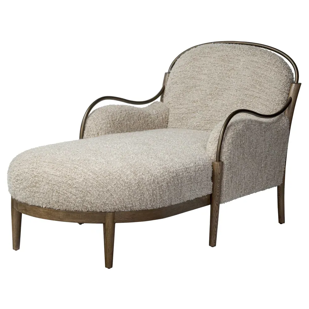 Demi Ivan Stone Boucle Chaise - Beige, Ash