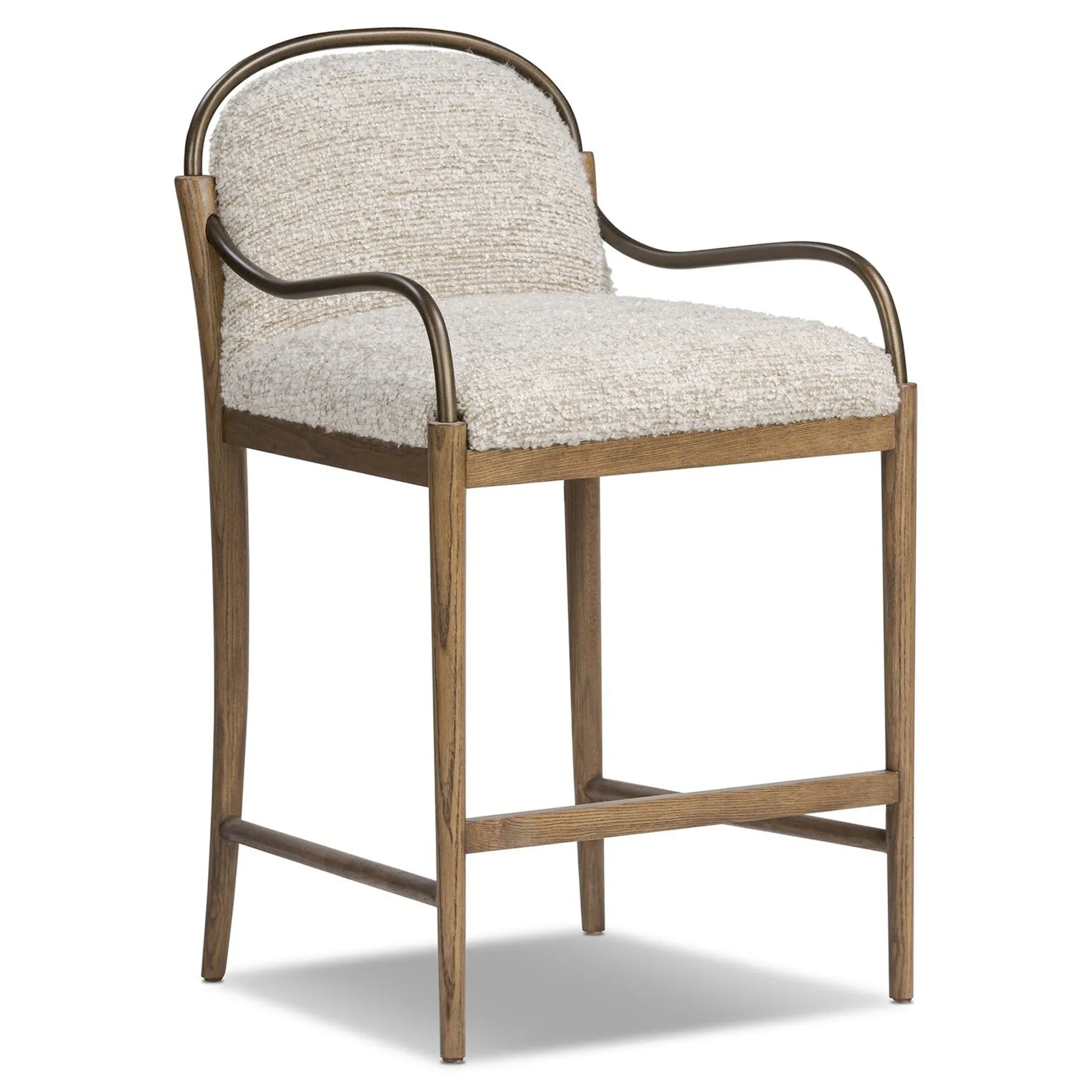 Demi Ivan Stone Boucle Counter Stool - Beige, Ash