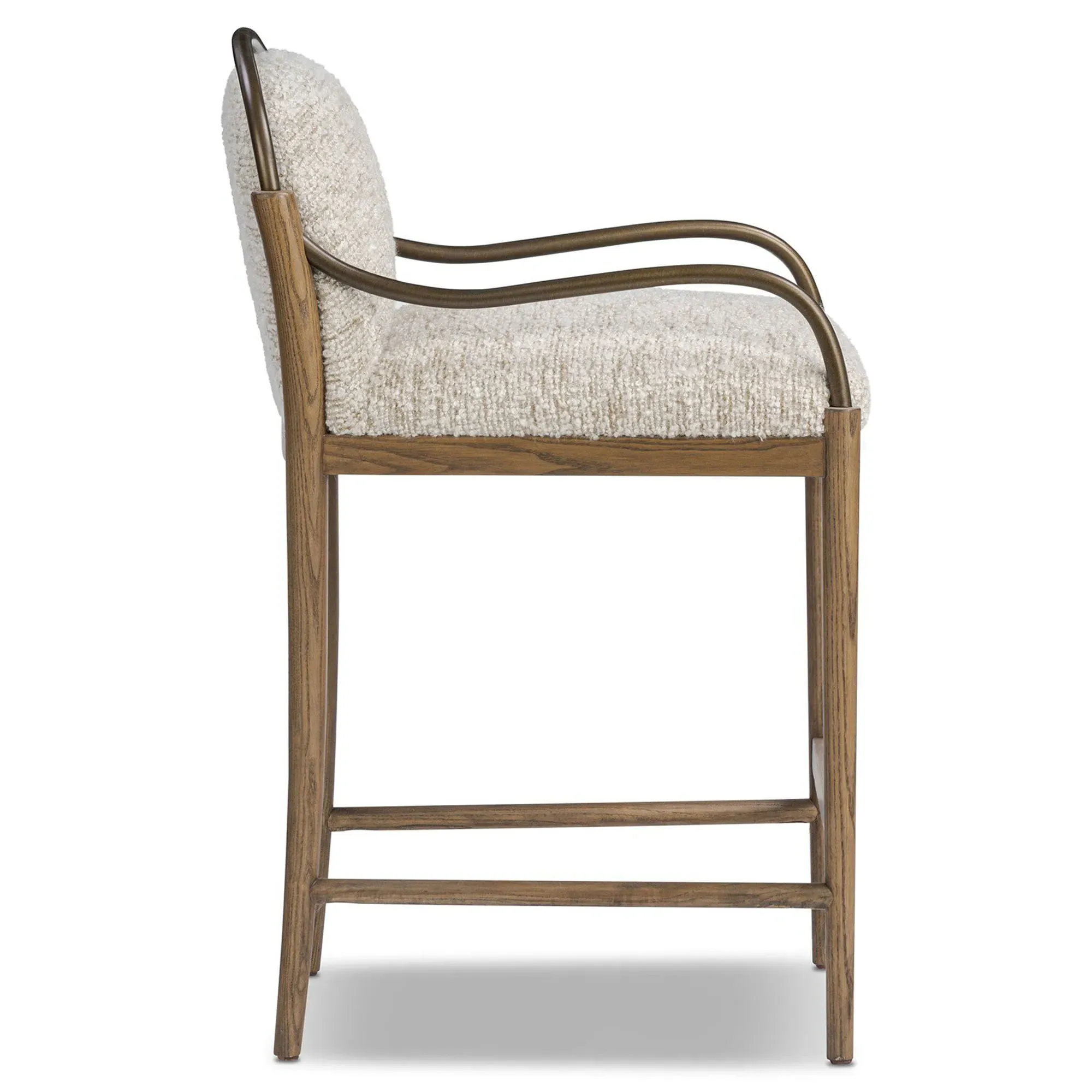 Demi Ivan Stone Boucle Counter Stool - Beige, Ash