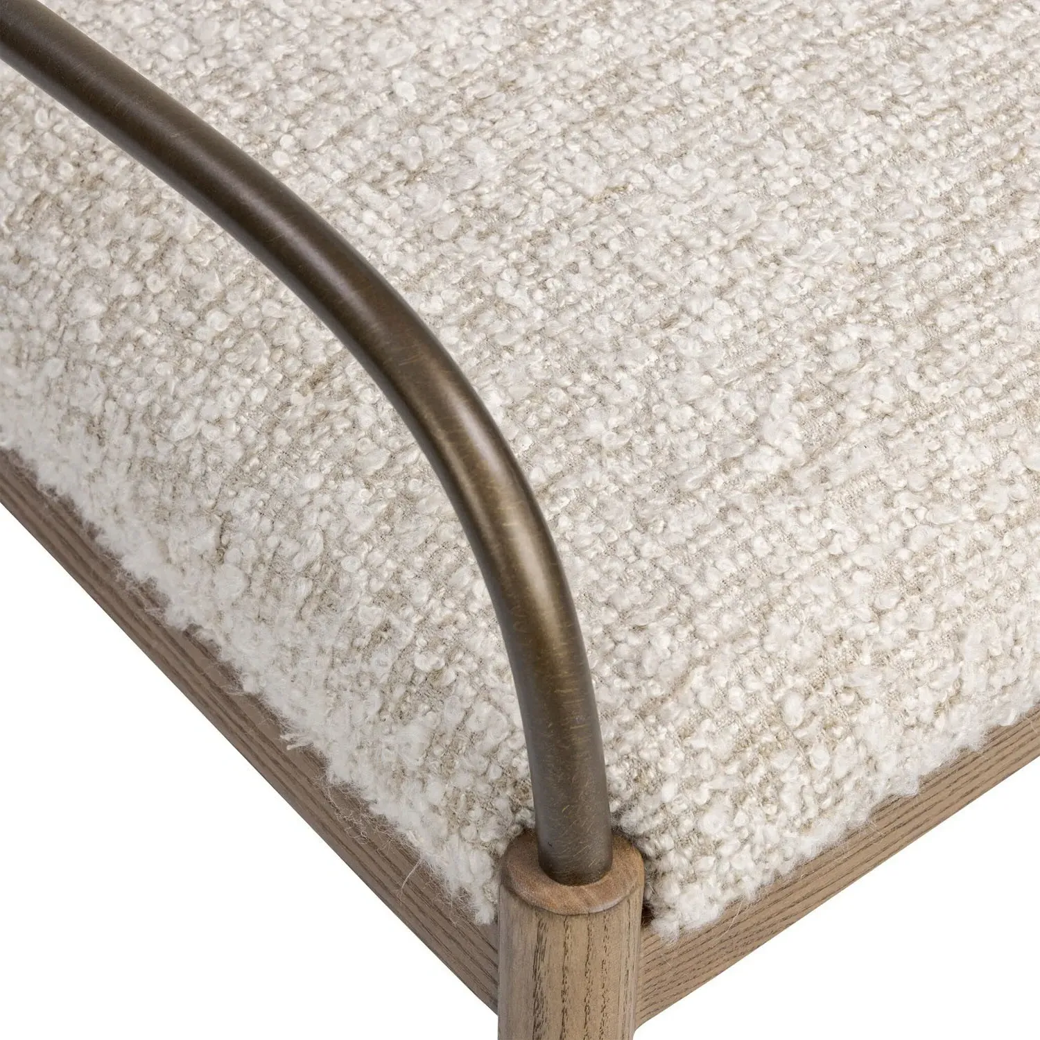 Demi Ivan Stone Boucle Dining Arm Chair - Beige, Ash