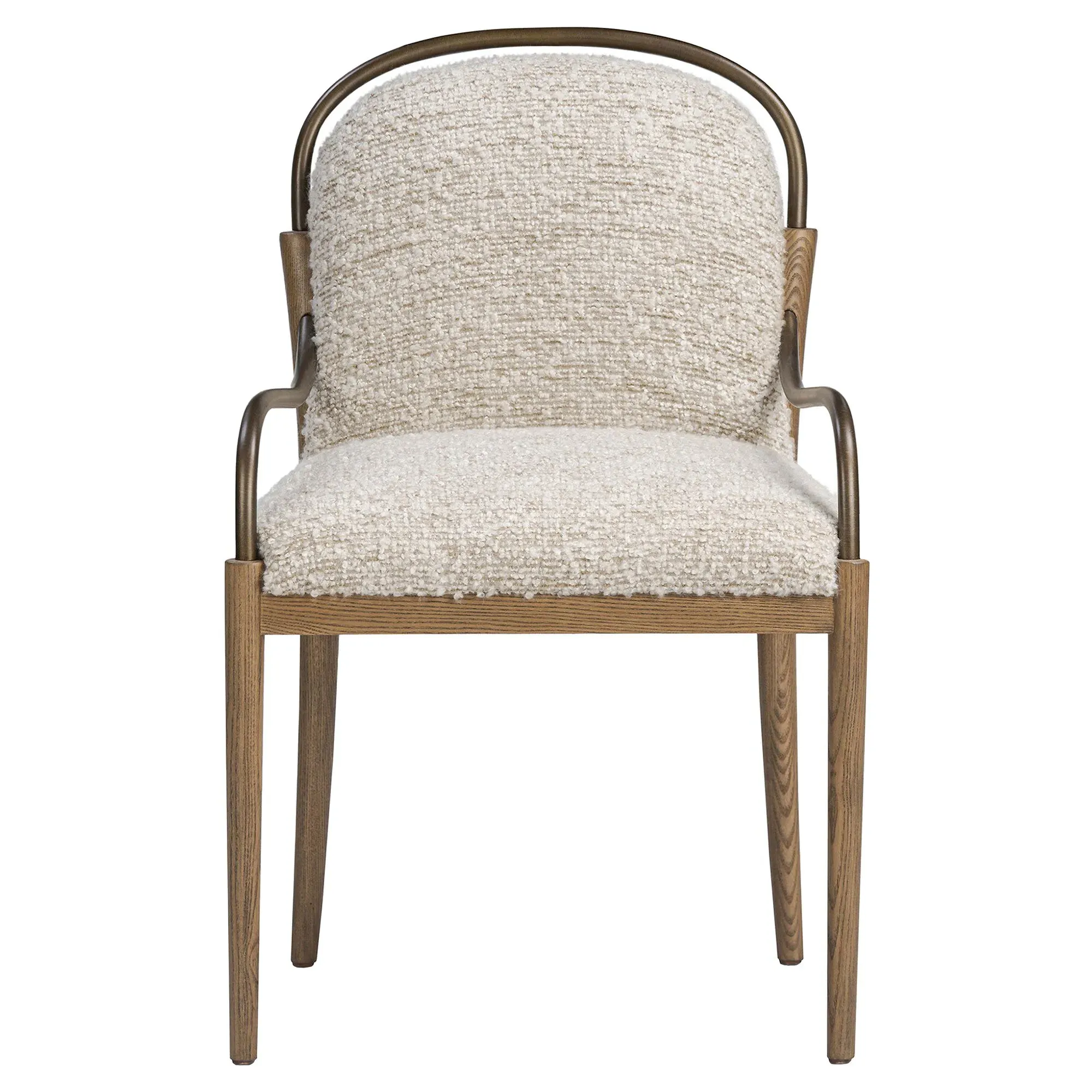 Demi Ivan Stone Boucle Dining Arm Chair - Beige, Ash image